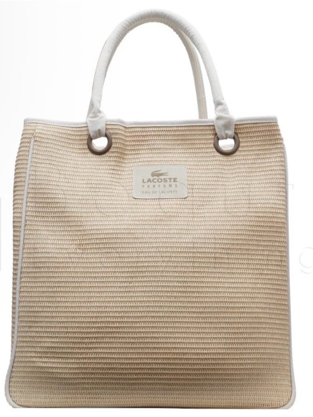 Lacoste Natural Beige Woven Tote 🐊